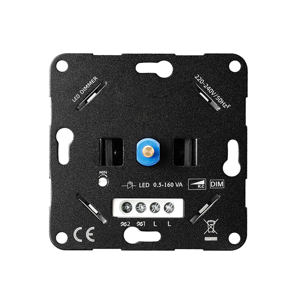 Offgridtec LED Rotary Dimmer 0.5 to 160W Flush-Mounted Two-Way Dimmer Switch for LED and Halogen 230V White