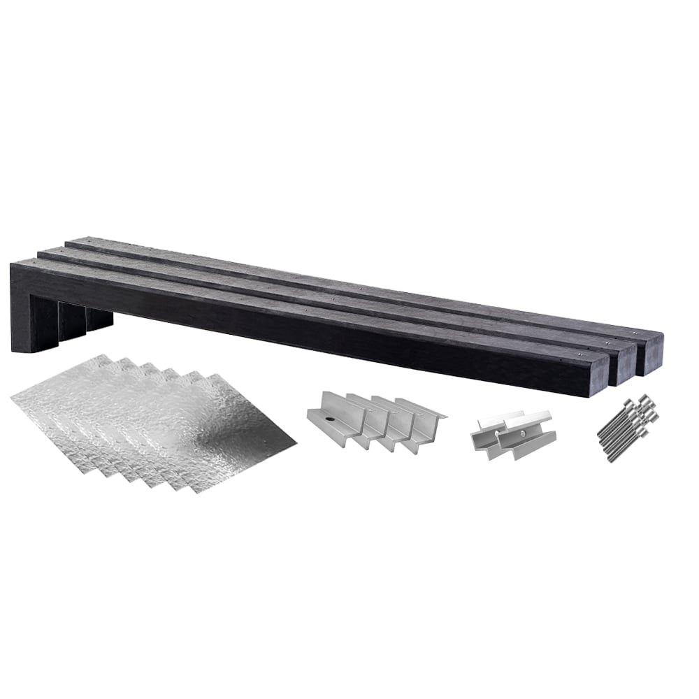 Montageset für 2 Solarmodule mit drei 6° Wattstone Betonsockeln, Schutzmatten, Klemmen und Schrauben