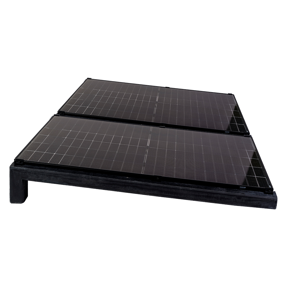 Wattstone Montage PV Est-Ouest Toit plat pour 2 modules solaires 6° Socle en béton Natte de protection des constructions doublée d'aluminium