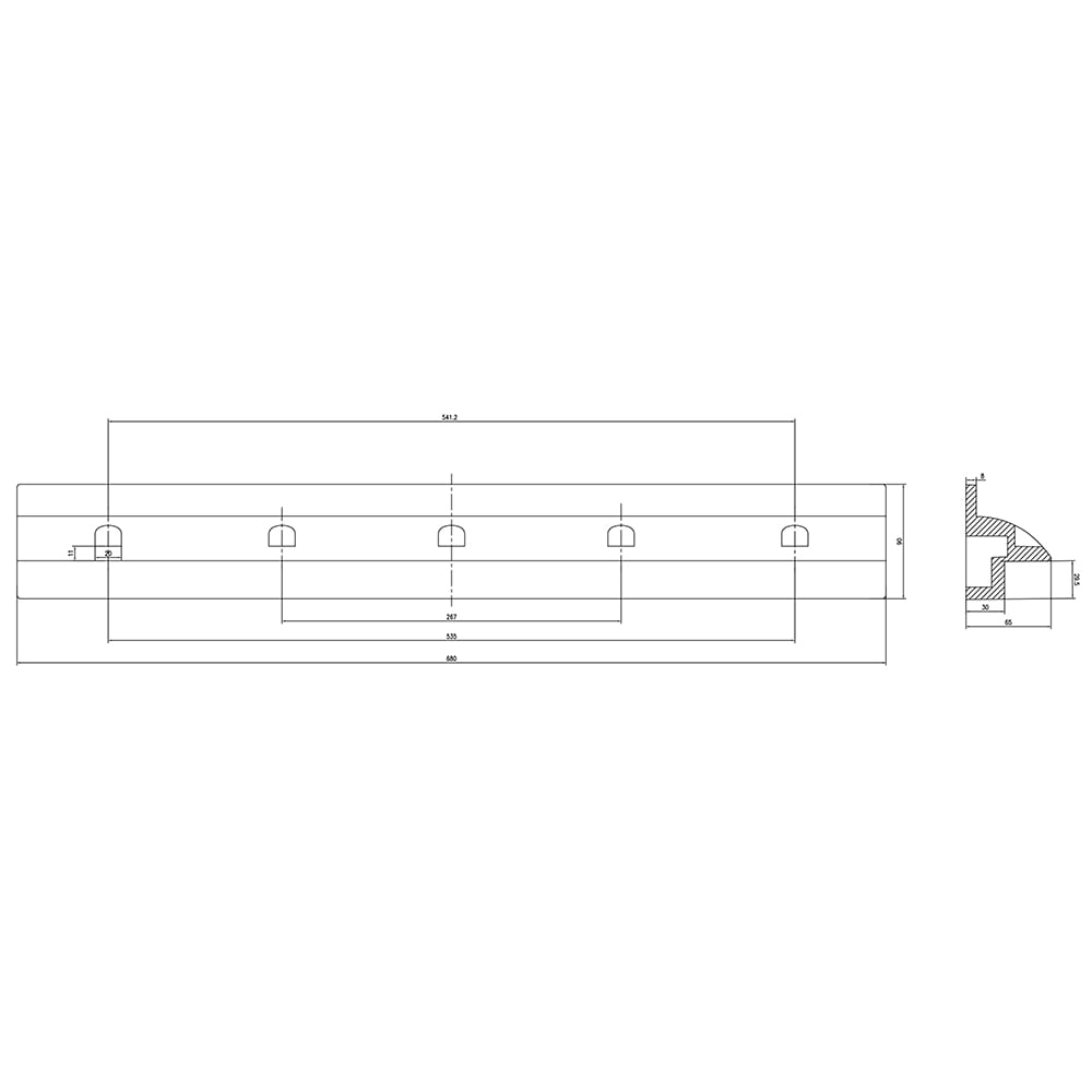 Solar Halterung 68cm Ultra Spoilerprofil für Wohnmobile in Weiss für  130Watt / 150Watt Module-WOMOSP68W