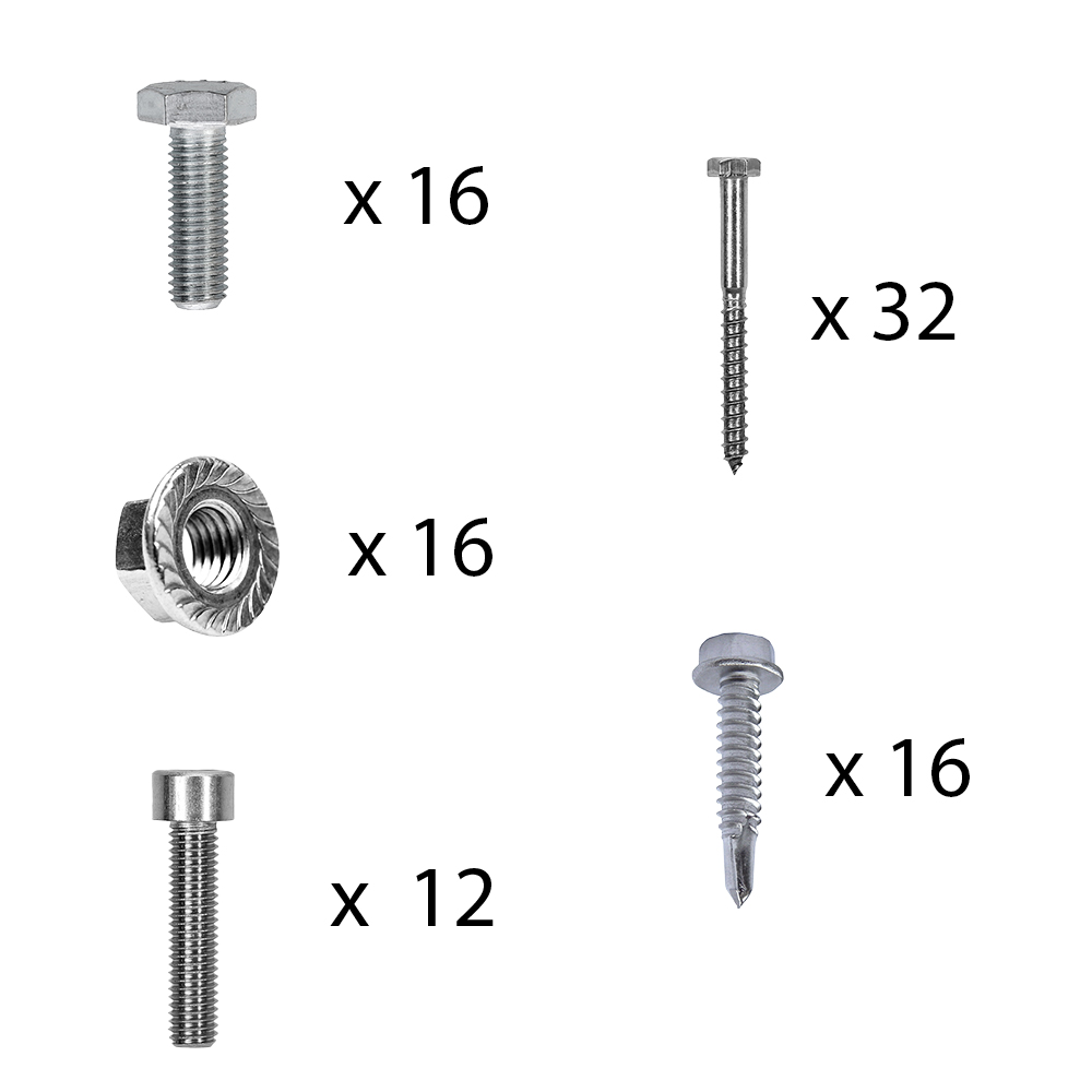 Kit de fixation avec crochets de toit en queue de castor pour montage sur toit incliné 5 panneaux solaires hauteur de cadre 40mm