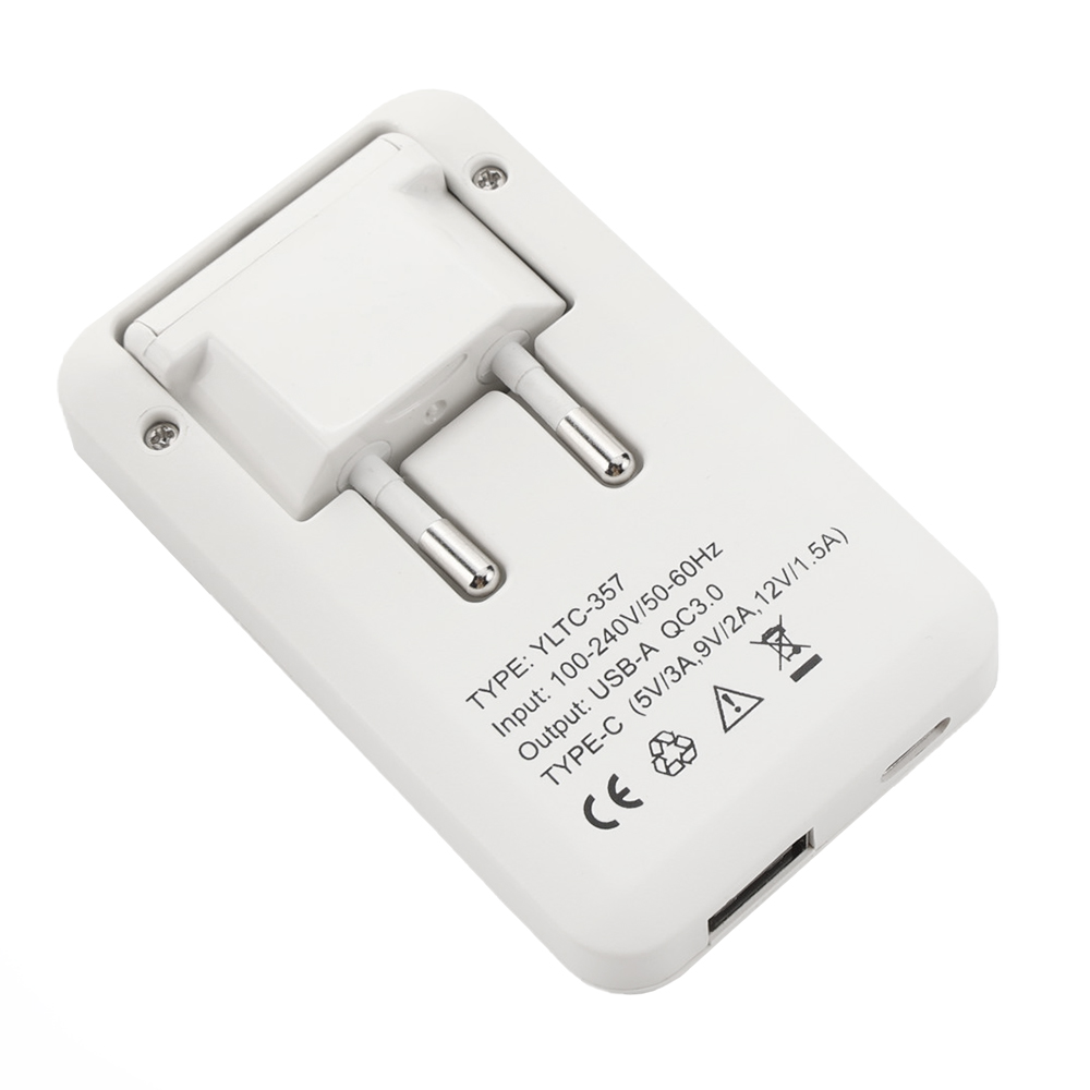 2 pcs. Chargeur USB Alimentation extra-plate Dual Port usb-a usb-c Blanc 30w