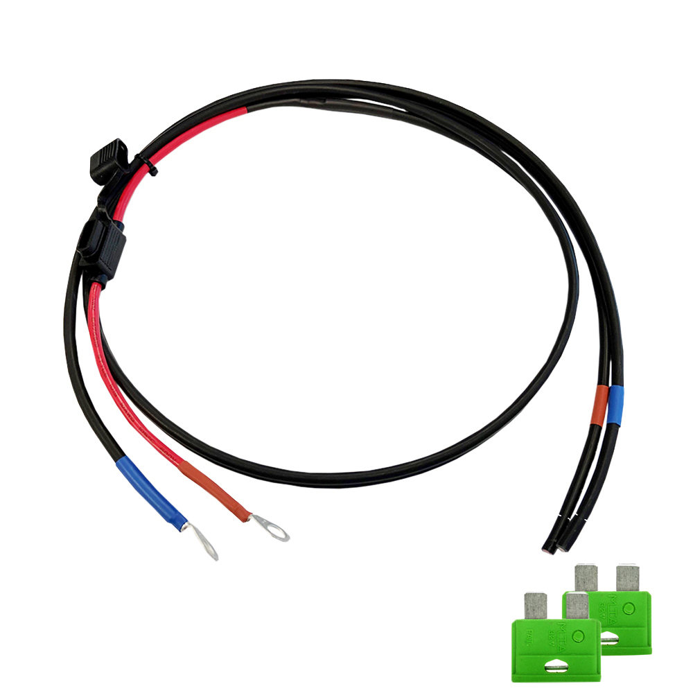 1,5m 6mm² Batteriekabel mit 30A Sicherung M8-Ringkabelschuh