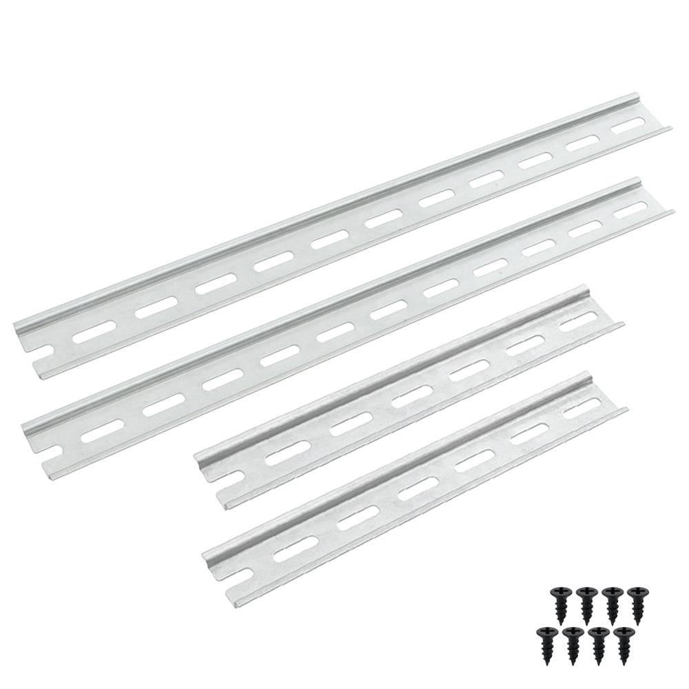 2x 20cm DIN-Schiene 2x 30cm DIN-Schiene, silber, inkl. 8 schwarzen Schrauben