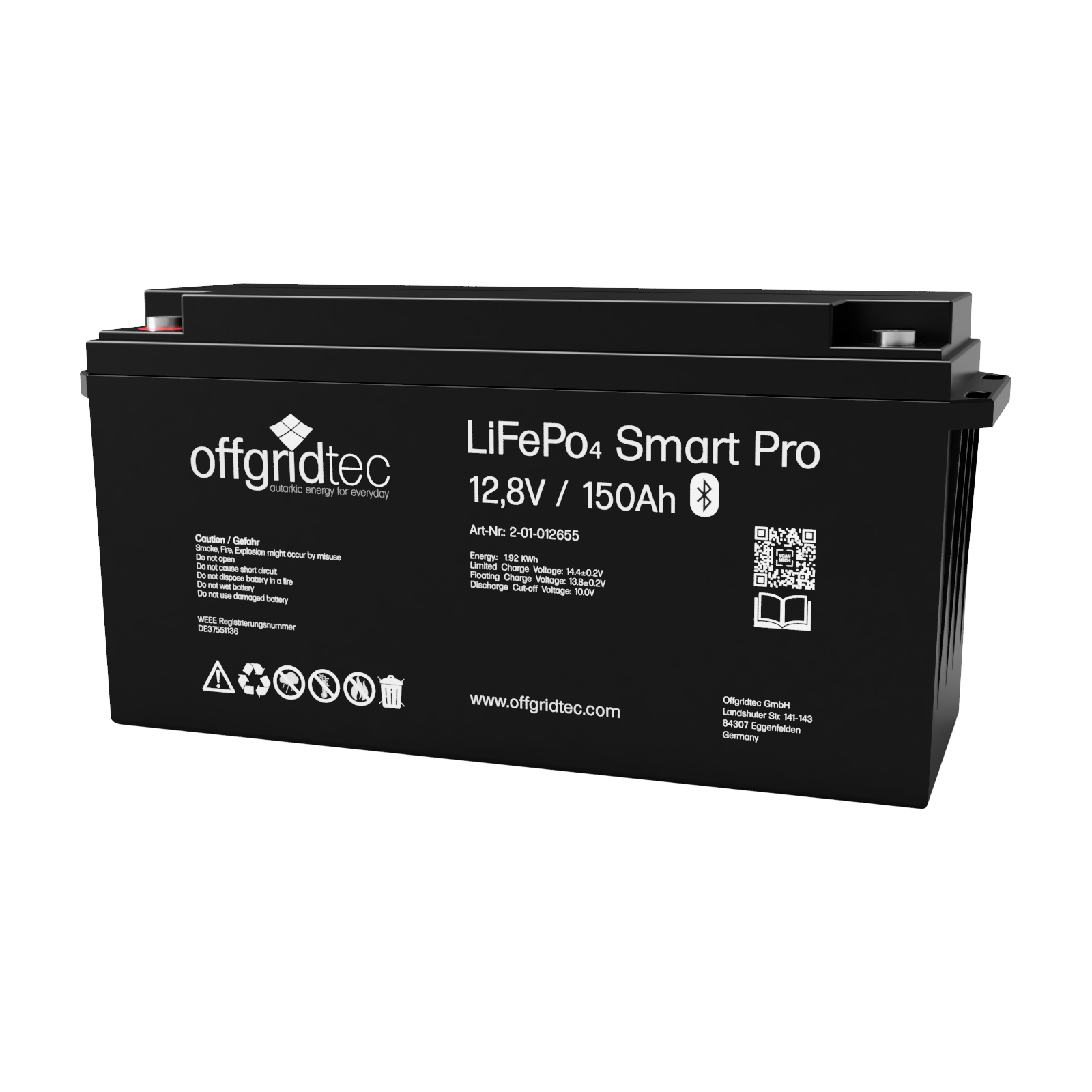 Offgridtec LiFePo4 Smart-Pro 12/150 Akku 12,8V 1920Wh 150Ah