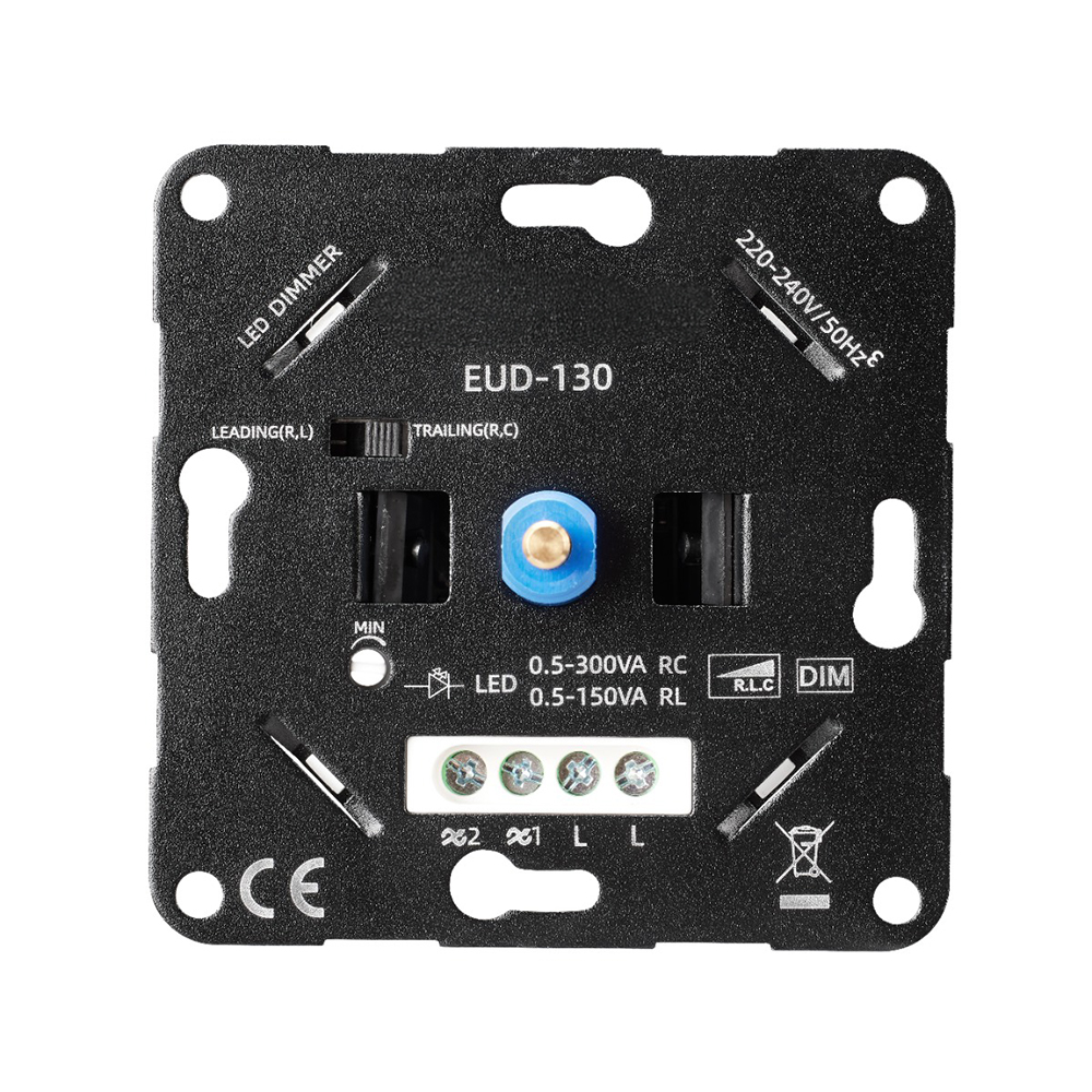 Offgridtec LED Rotary Dimmer 3 - 150W Flush-Mounted Two-Way Dimmer Switch for LED and Halogen 230V, White