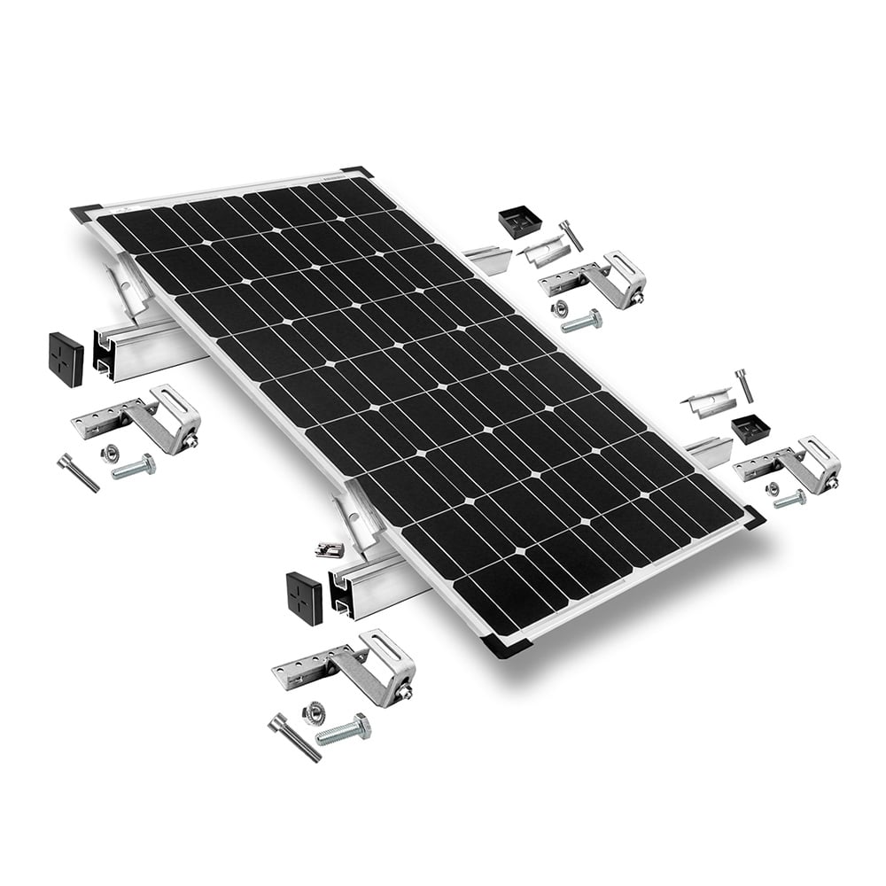 Fastening set for 1 solar module - for roof tiles for solar modules with 40mm frame height
