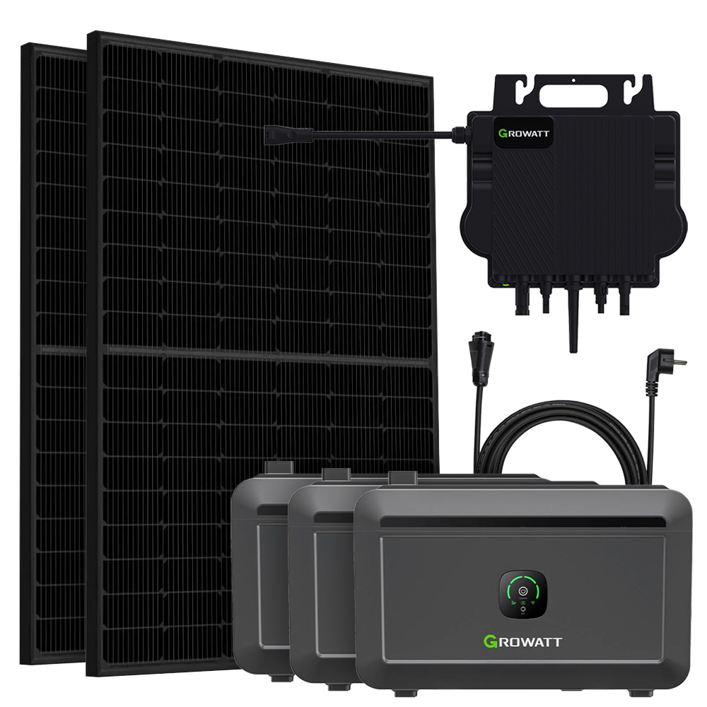 Growatt 6,14kWh 900Wp NEO 800M-X Balkonkraftwerk mit Noah2000 Speicher