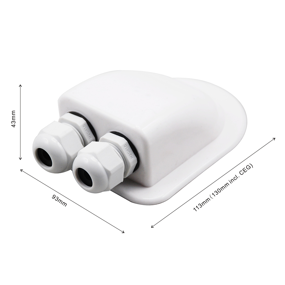 Offgridtec© Dachdurchführung 2-fach weiß für Kabeldurchmesser 3-12mm