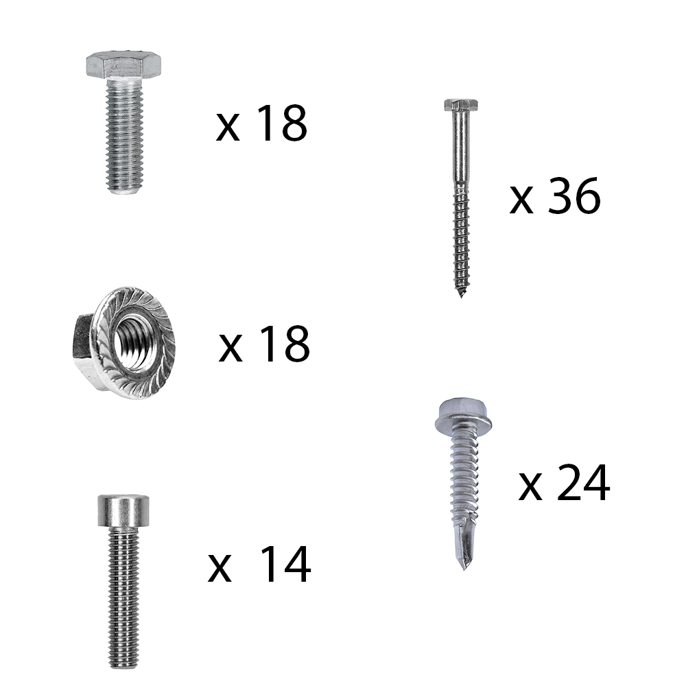 Kit de fixation avec crochets de toit en queue de castor pour montage sur toit incliné 6 panneaux solaires hauteur de cadre 40mm