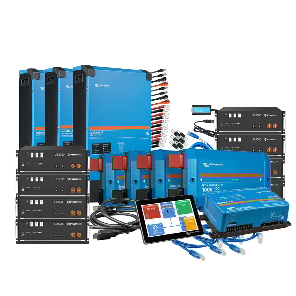 Offgridtec Kit de sauvegarde triphasé 38,4kWh avec Pylontech us5000 Batterie Victron MultiPlus-II 48/8000