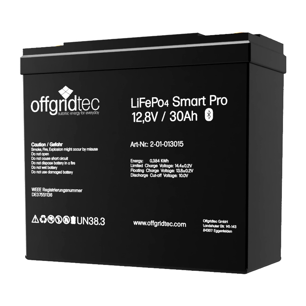 Offgridtec LiFePo4 Smart-Pro 12/30 Battery 12.8v 384Wh Lithium Battery