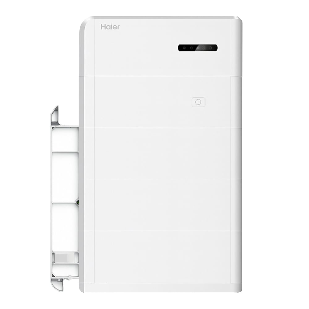 Weißes Haier Smart Cube Speichersystem mit Smart Cube Wechselrichter, DC-Ladegerät, drei Batteriemodulen und Montagekit Weißes Haier Smart Cube Speichersystem mit Smart Cube Wechselrichter, DC-Ladegerät, drei Batteriemodulen und Montagekit