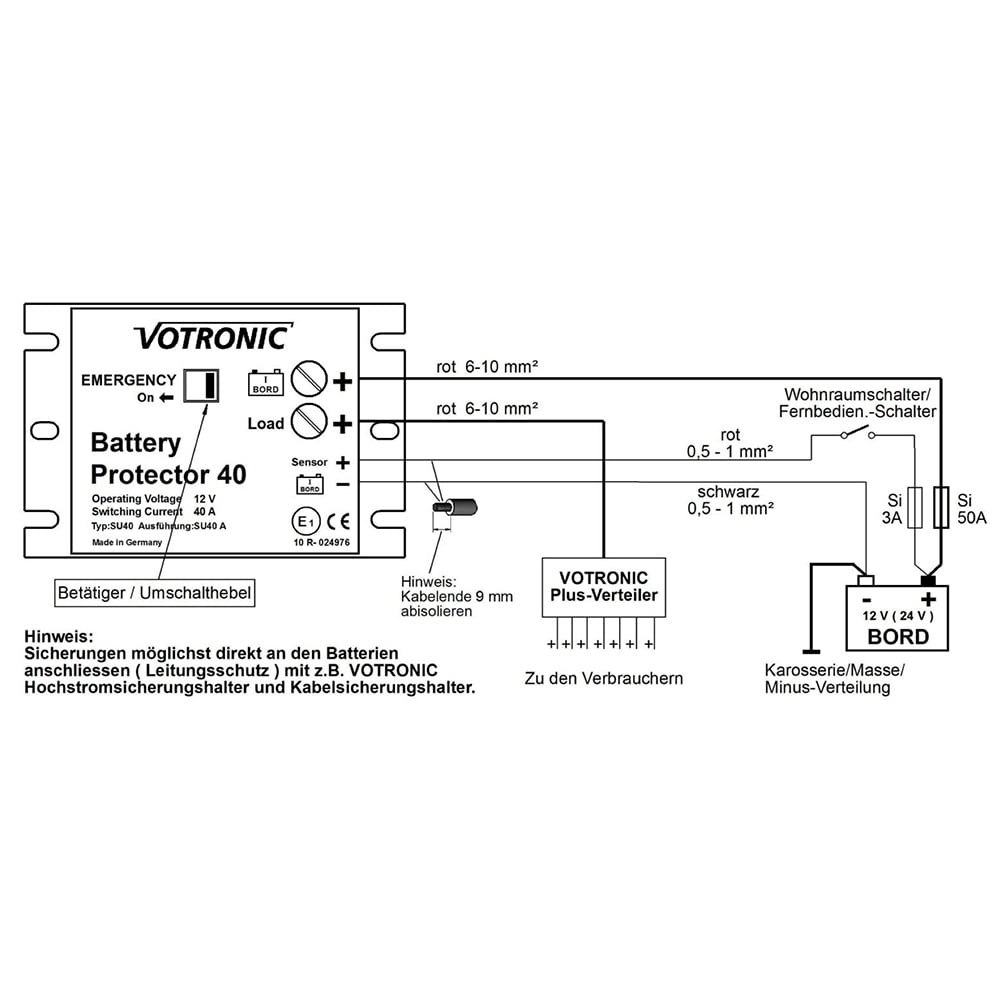 Votronic 3075 Battery Protector 40A 12V Batteriewächter