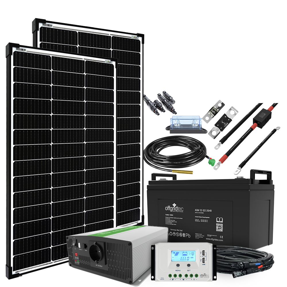Offgridtec® Autark M-Master 200W Solaranlage - 1000W AC Leistung 122Ah AGM Akku