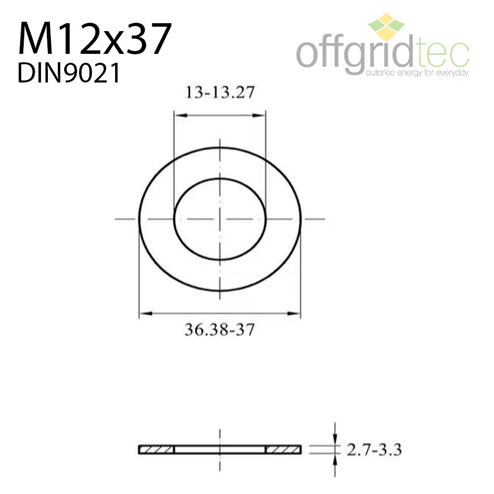 Unterlegscheibe Beilagscheibe M12 x 37mm - 20 Stk. Edelstahl V2A 304  DIN9021 / ISO703 - Packungsinhalt: M12 x 37mm - 20 Stk.