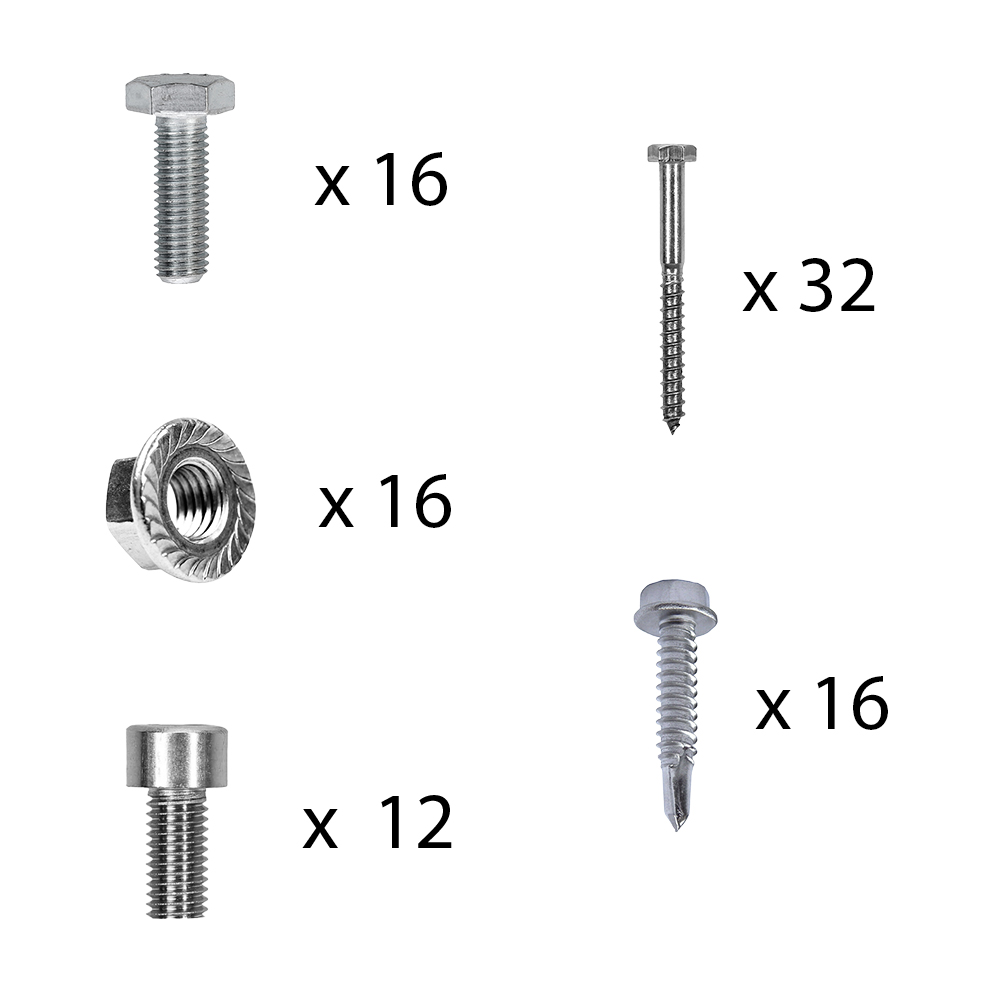 Kit de fixation avec crochets de toit en queue de castor pour montage sur toit incliné 5 panneaux solaires hauteur de cadre 30mm