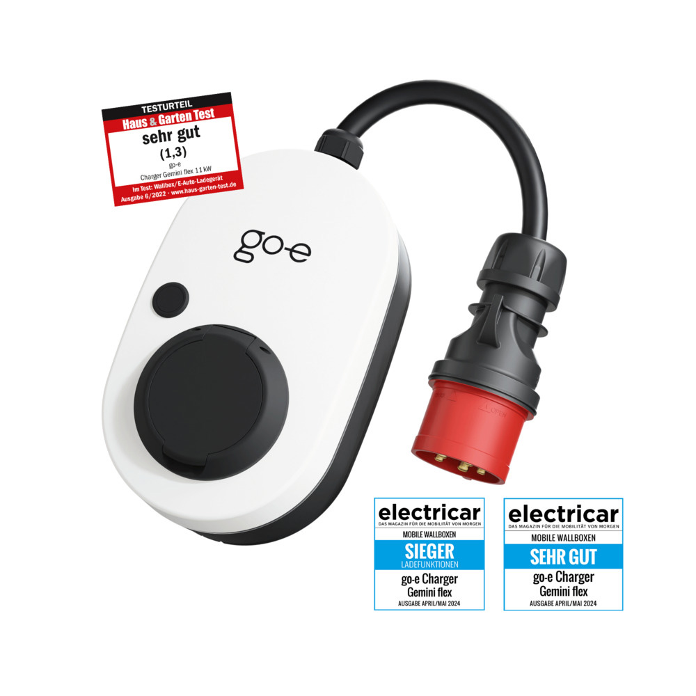 go-e Wallbox Gemini flex 11kW mobile Ladebox mit 16A CEE Stecker