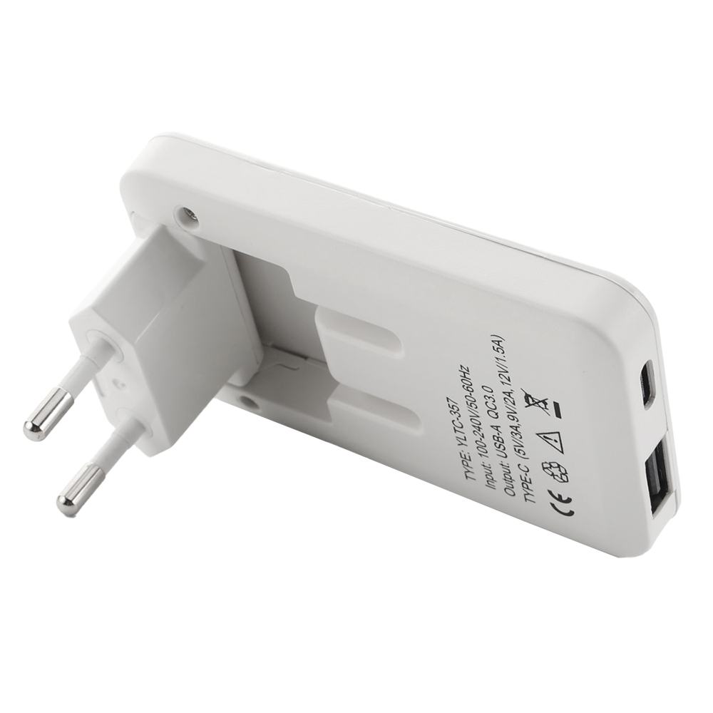 2 Stk. USB-Ladegerät Extra Flaches Netzteil Dual Port USB-A USB-C Weiß 20W  - Farbe: Weiß