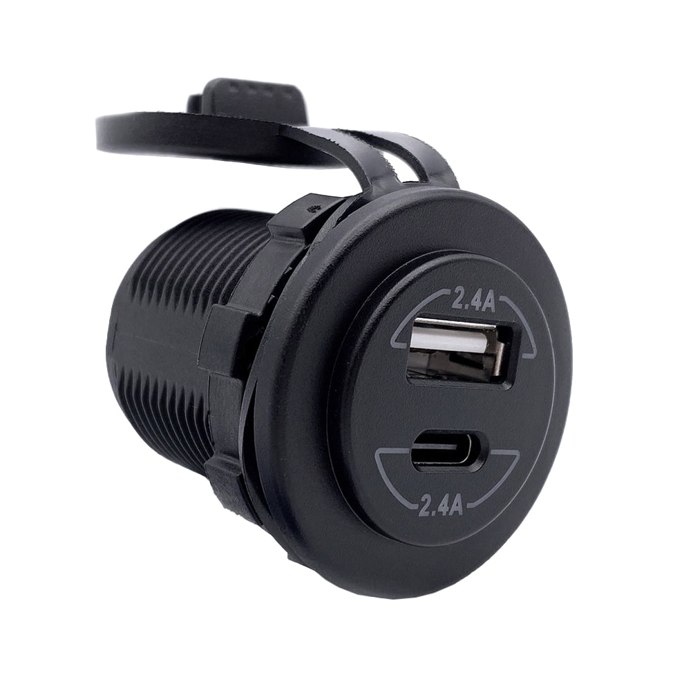 IWH USB Doppel-Einbau-Steckdose 12/24 Volt 21100mA Belastbarkeit Strom  max.=2.0A 12 oder 24 V/DC