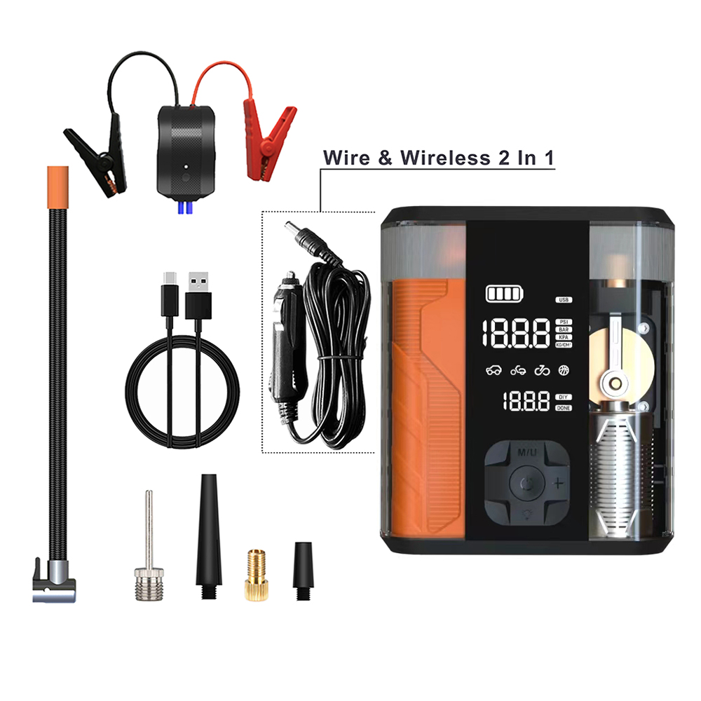 3-IN-1 Multitool ND2L 8800mAh - Reifenpumpe+KFZ-Starthilfe+Powerbank