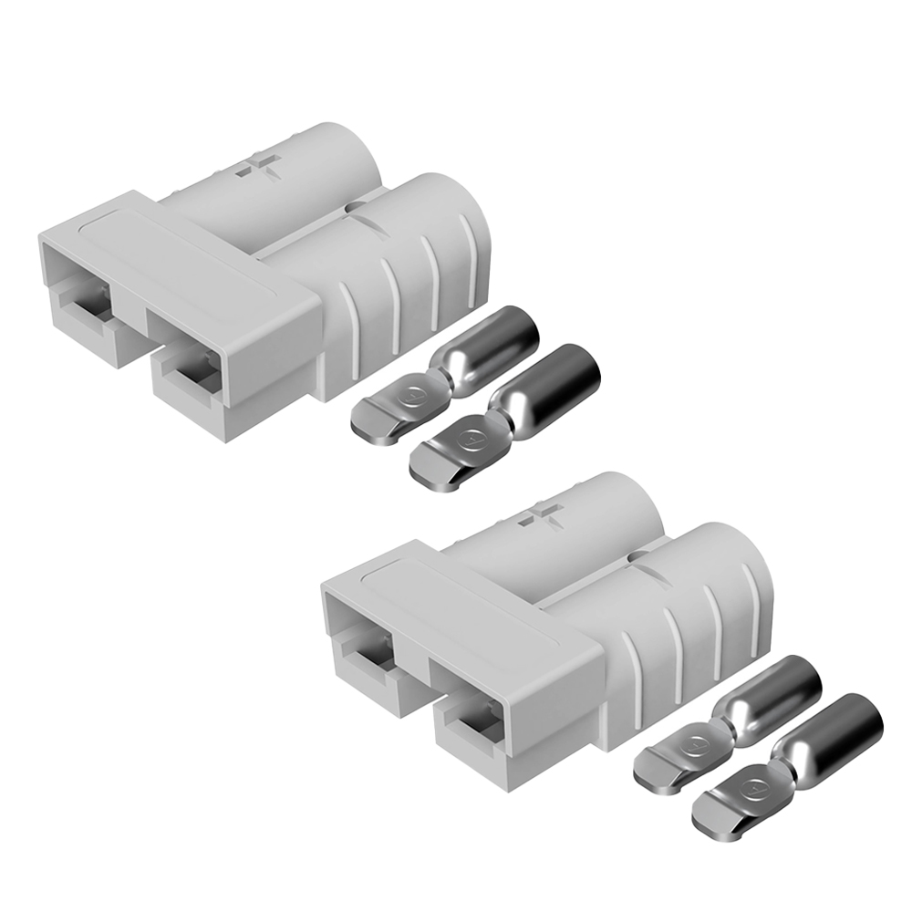 Offgridtec Stecker Paar SJ 50 - Anderson SB50 kompatibel - Grau 4-6mm² inkl. Kontaktstifte