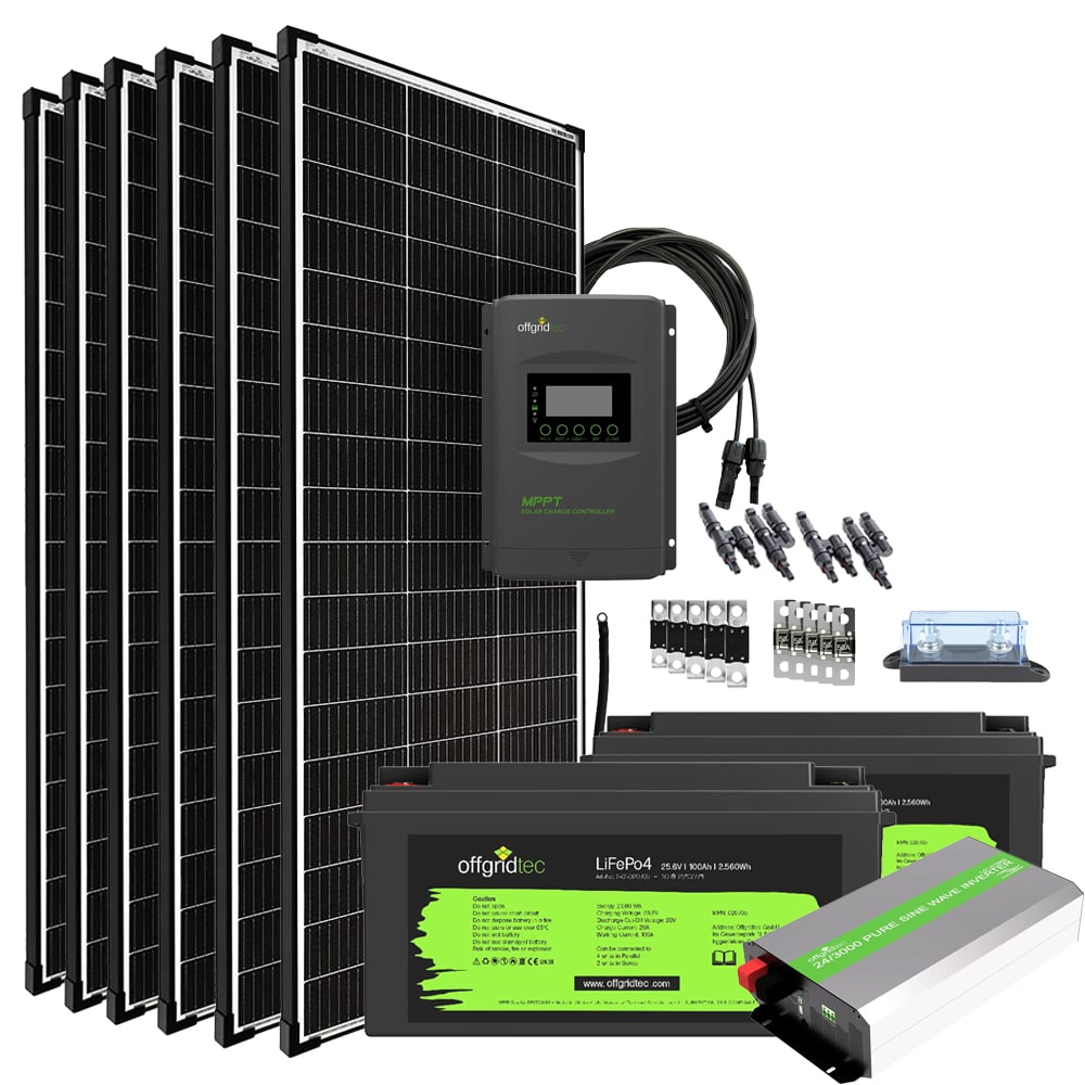 Offgridtec® Autark Pro XXL 24V 1200W Système Solaire - 3000W Puissance AC 200Ah Batterie LiFePO4