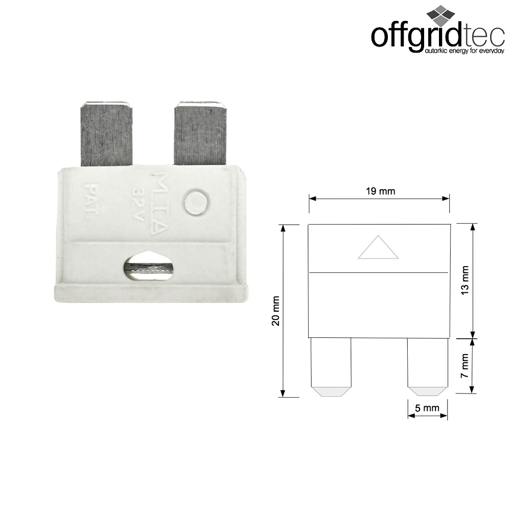 Offgridtec 1,5m 6mm² Batteriekabel mit 25A Sicherung M8-Ringkabelschuh