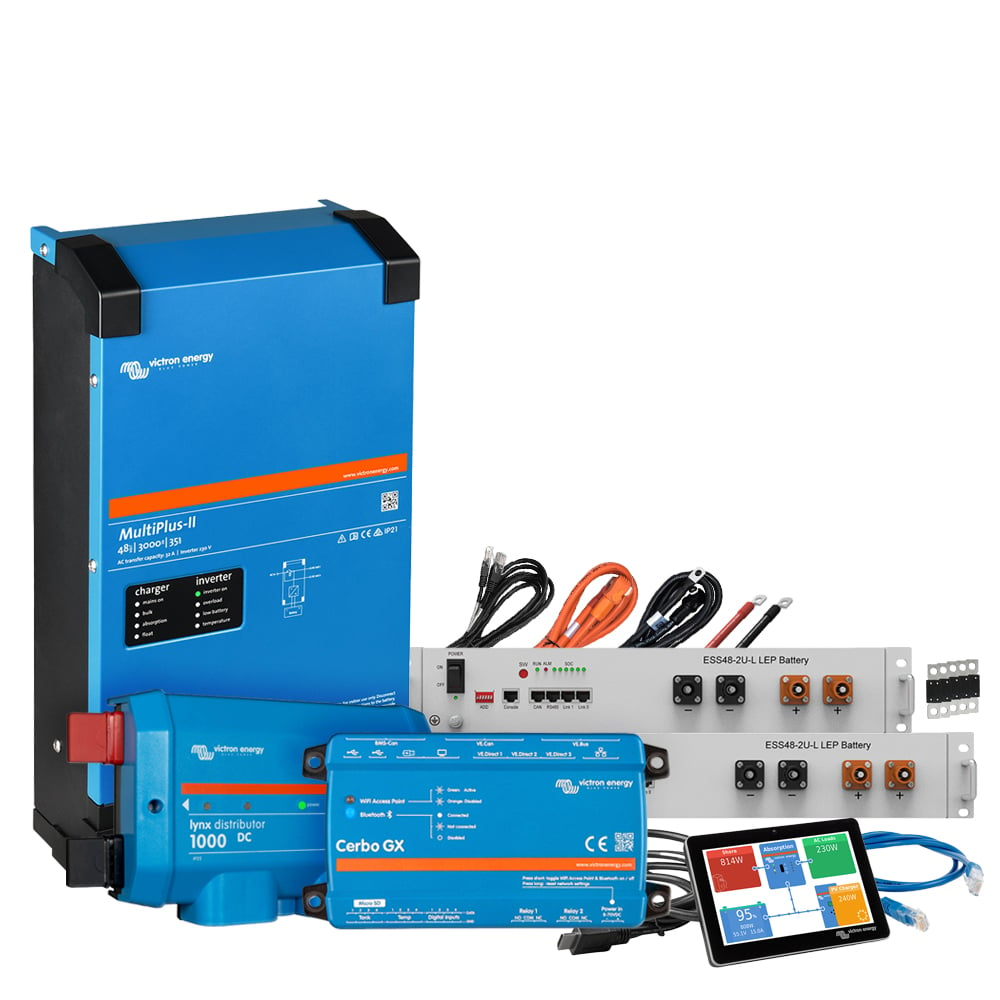 Offgridtec Backup-Kit 4,8kWh Pytes E-Box 4850-C Akku - Victron MultiPlus II 48/3000 Wechselrichter 1-Phasig