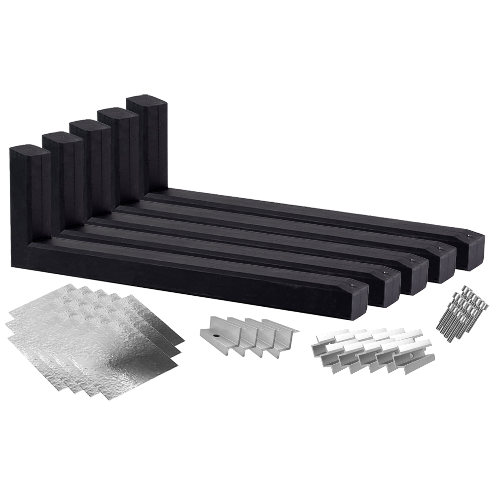 Wattstone PV surélevé Toit plat pour 6 modules solaires 15° Socle en béton Natte de protection du bâtiment doublée d'aluminium