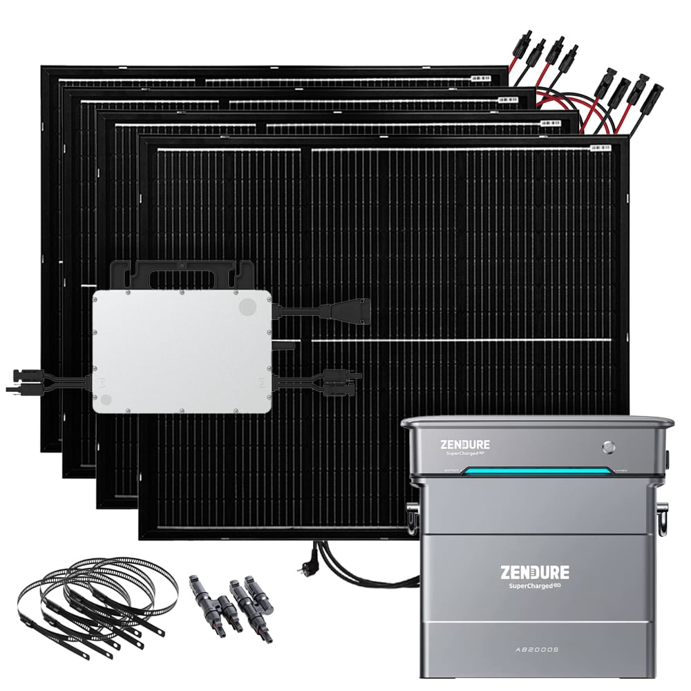 1200W balcony power plant with ultra-light solar modules and Zendure AIO Pro storage system