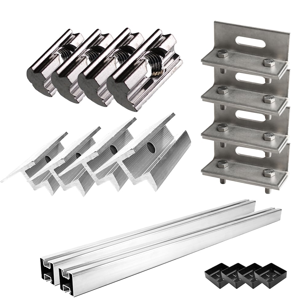 Mounting kit with standing seam clamps for pitched roof mounting 1 solar panel Frame height 30mm