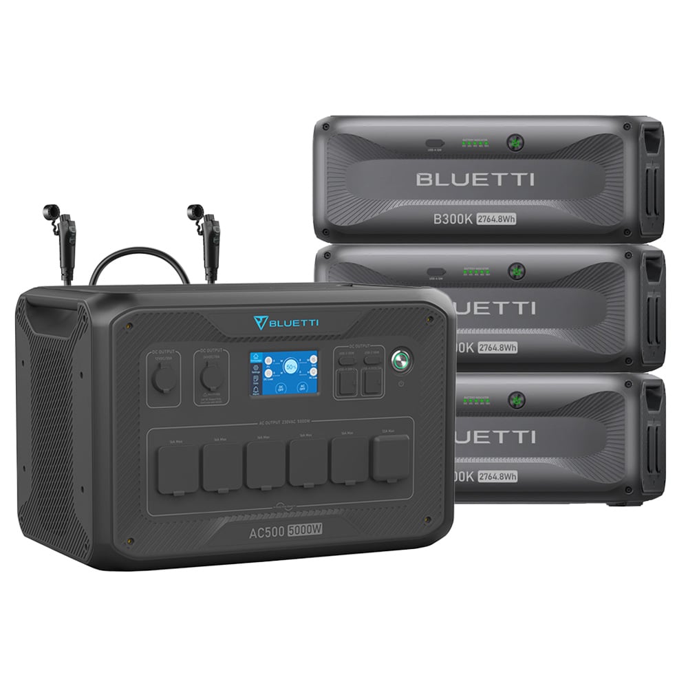 Bluetti AC500 8,1kWh Powerstation mit 3x B300K Speicher