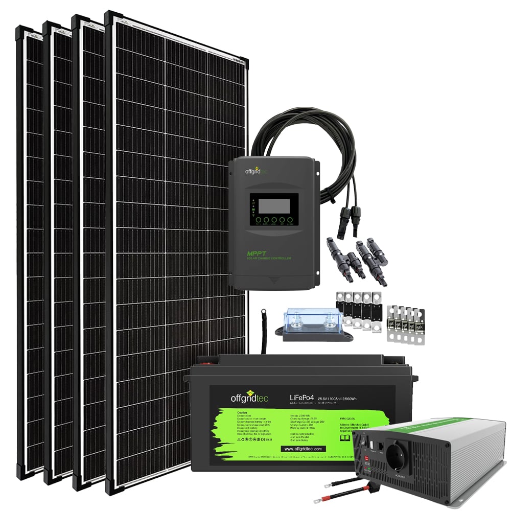 Offgridtec® Autark Pro XL 24V 800W Système Solaire - 2000W Puissance AC 100Ah Batterie LiFePO4