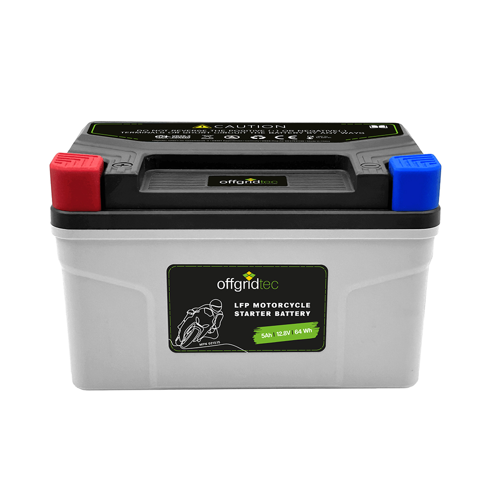 graue Motorradbatterie Frontalansicht