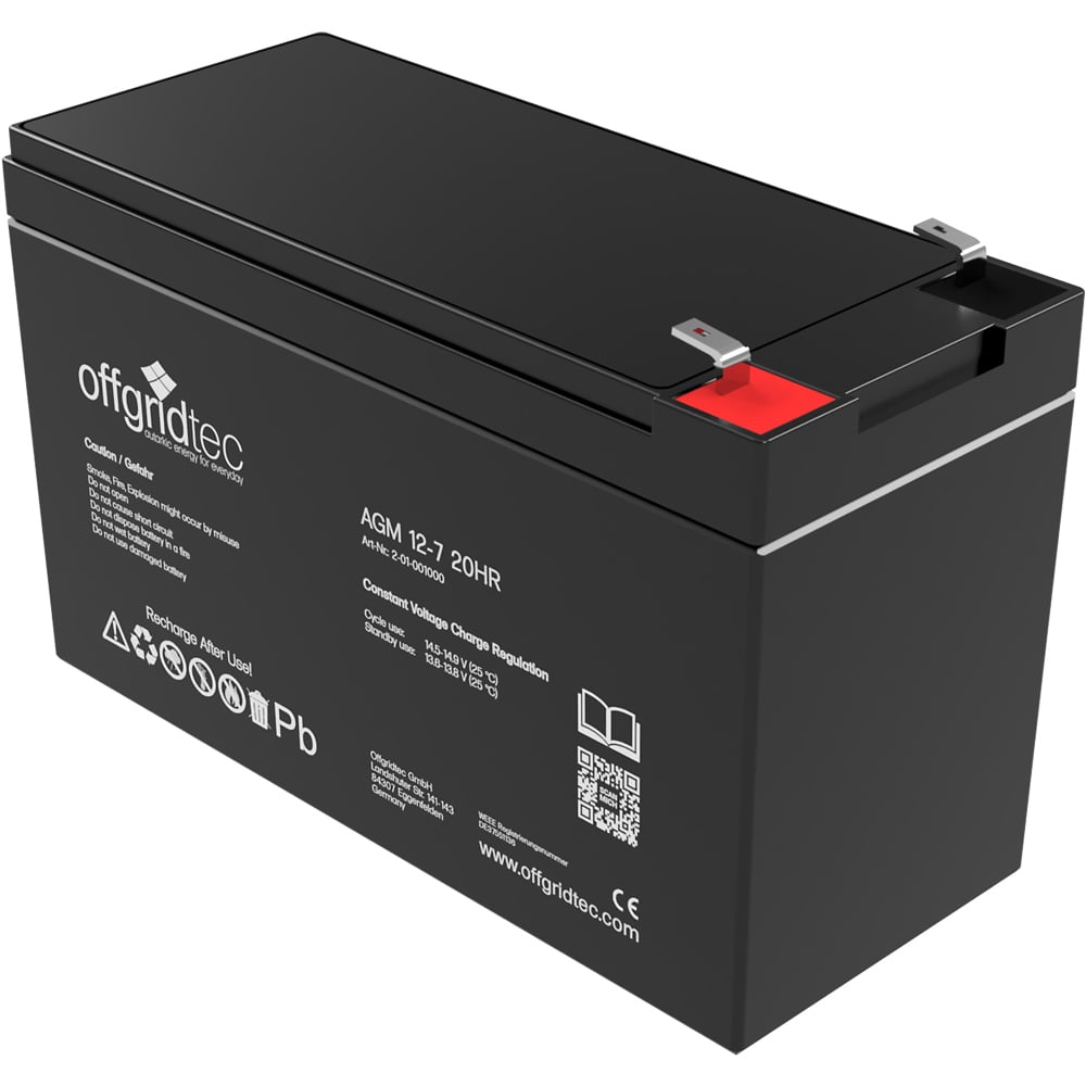 Offgridtec® AGM 7Ah 20HR 12V - Deep Cycle Solar Battery