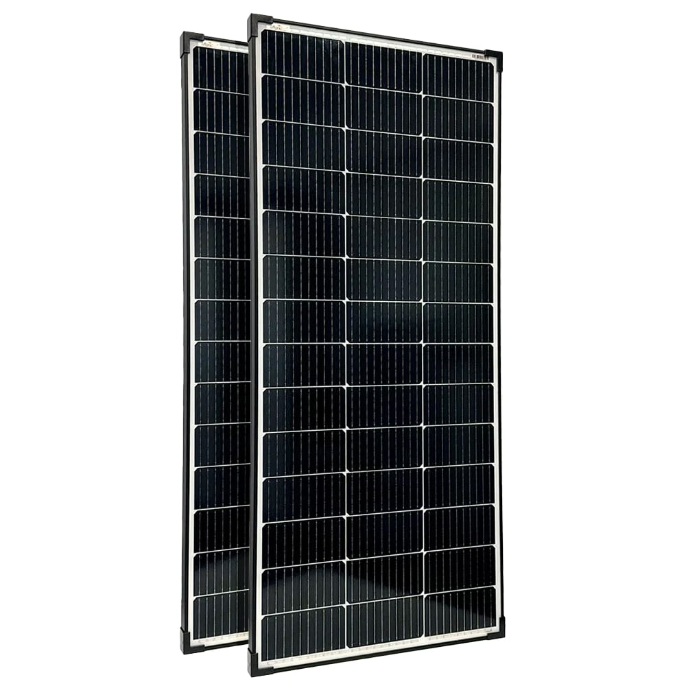 Solarmodule mit schwarzen Zellen und schwarzen Rahmen