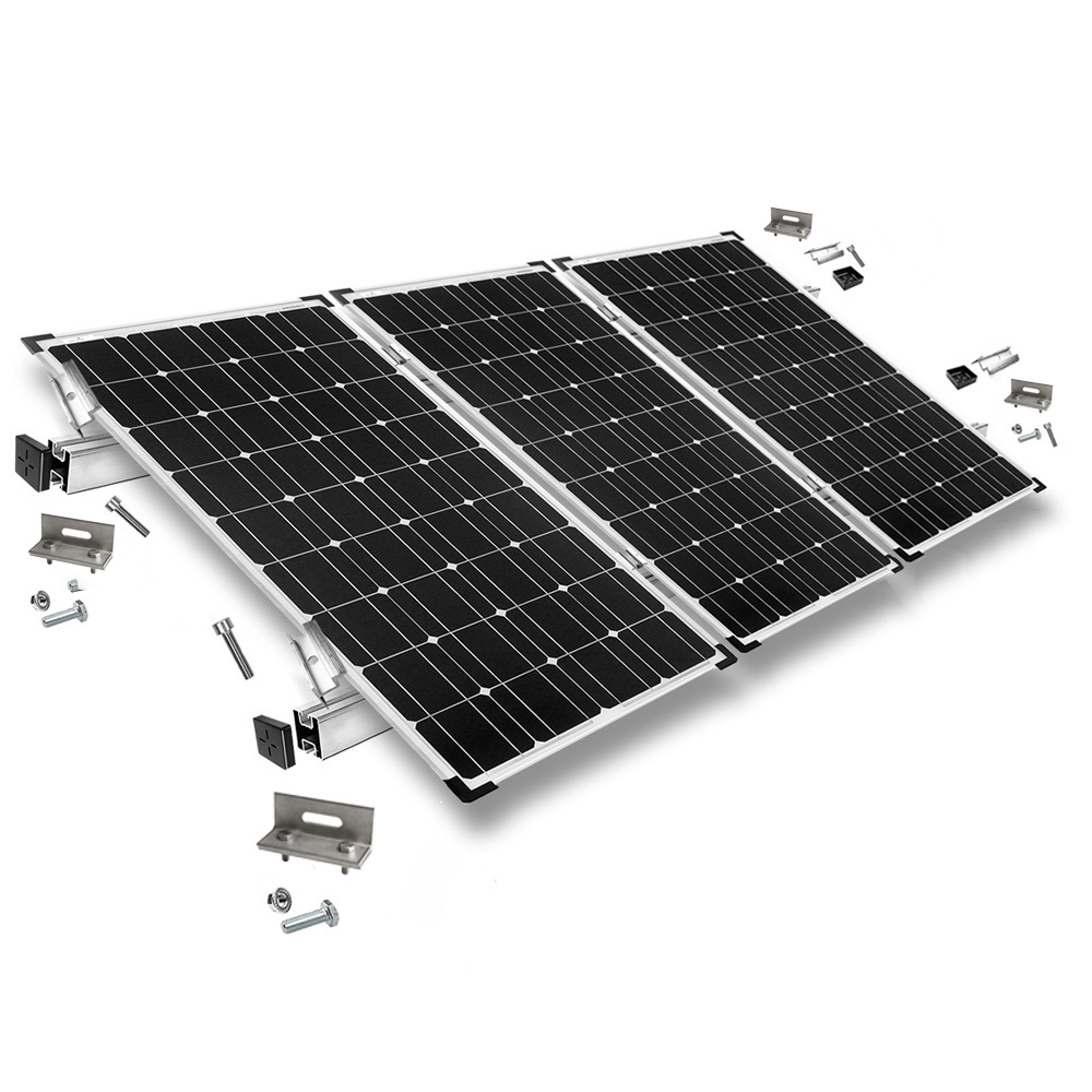Befestigungskit mit Stehfalzklemmen für Schrägdachmontage von Solarpanelen 30mm - 40mm Rahmenhöhe