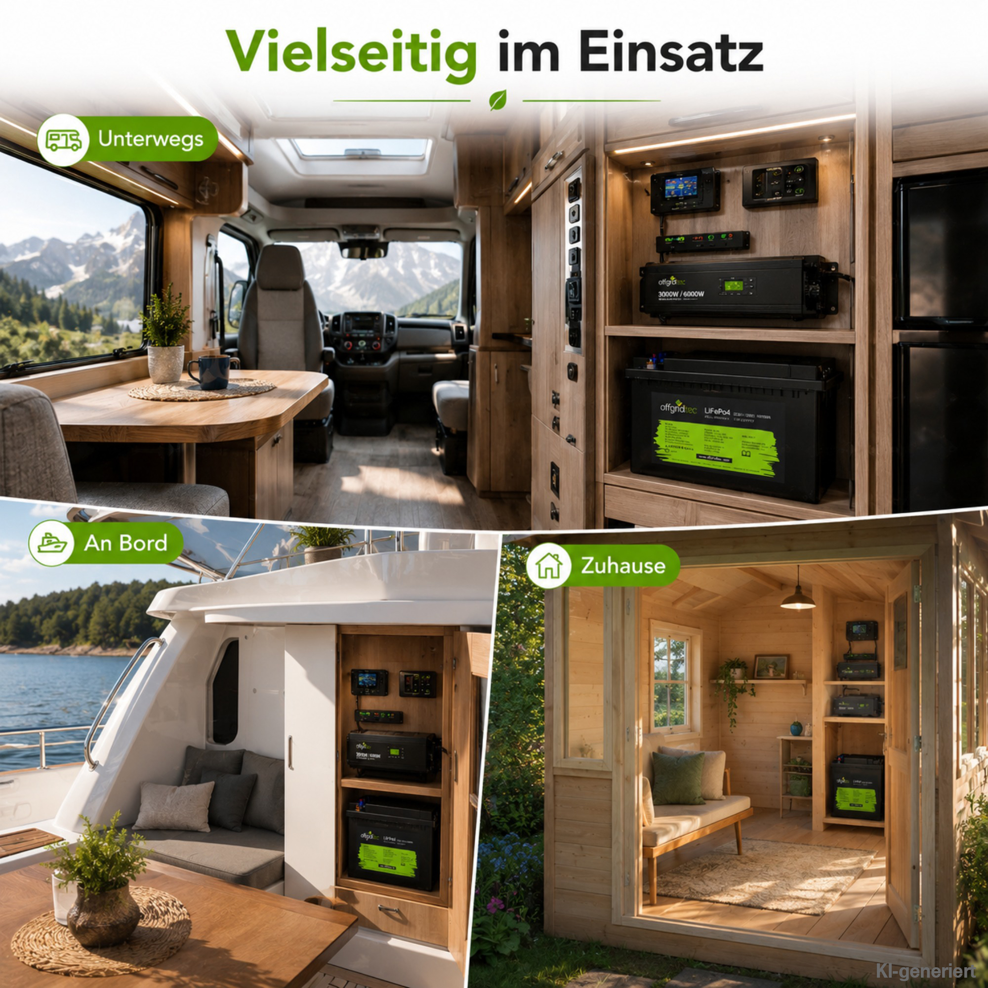 schwarze Offgridtec LiFePo4 Batterie 12V 50Ah Anwendungsgebiete