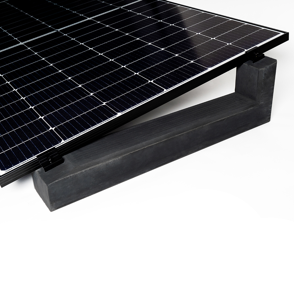 Wattstone PV elevation flat roof for 2 solar modules 15° concrete base aluminum-laminated building protection mat