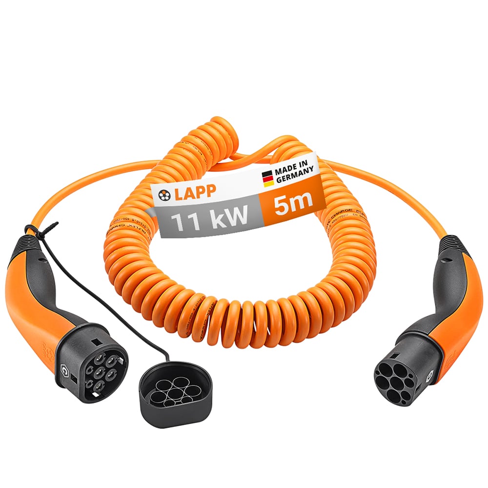 Lapp Mobility 5m spiral cable e-car ev-typ2, 11 kW/20 a, 3-phase