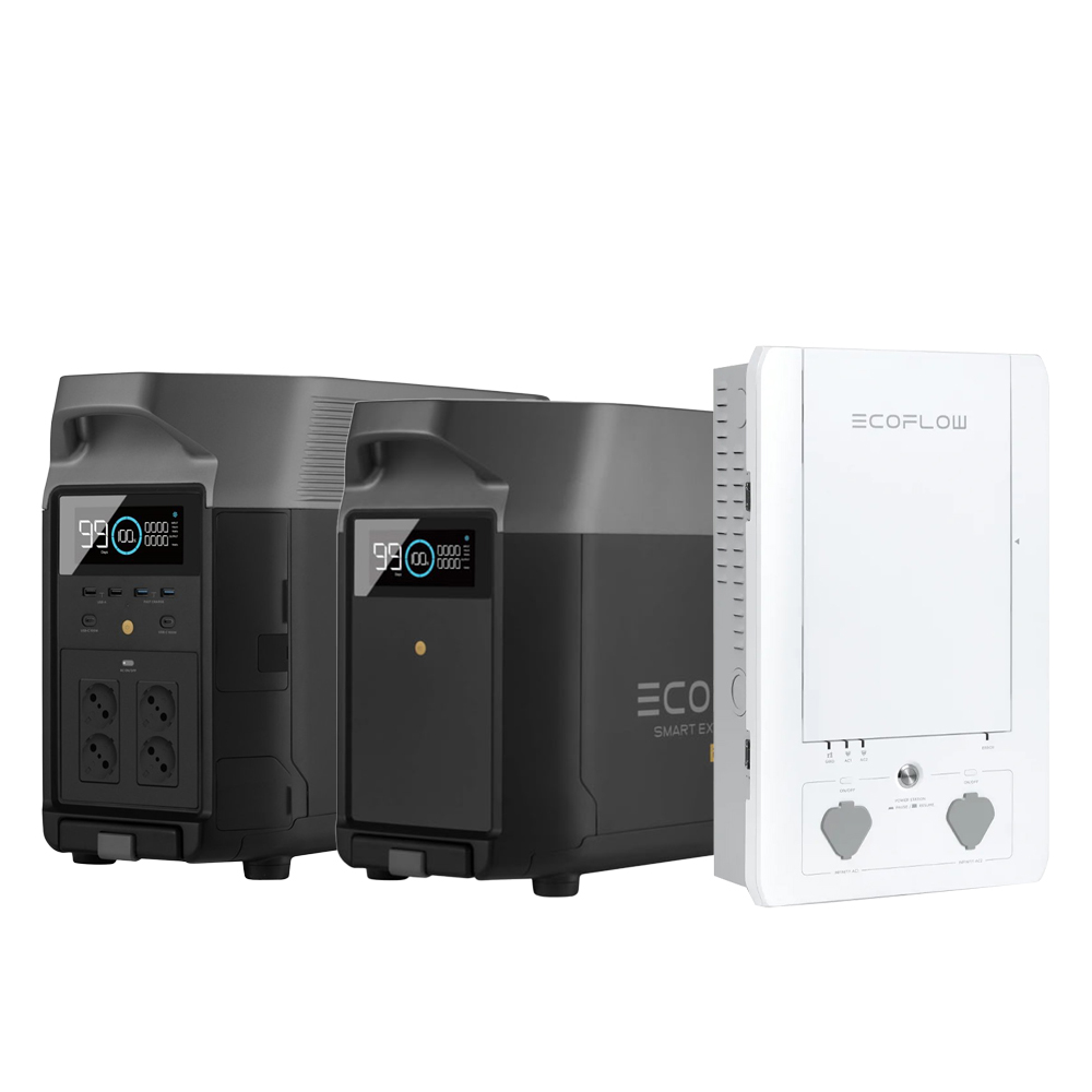 Ecoflow Backup-Kit für bestehende PV Anlagen mit DeltaPro Powerstation 3,6kWh Zusatzbatterie und Smart Home Panel