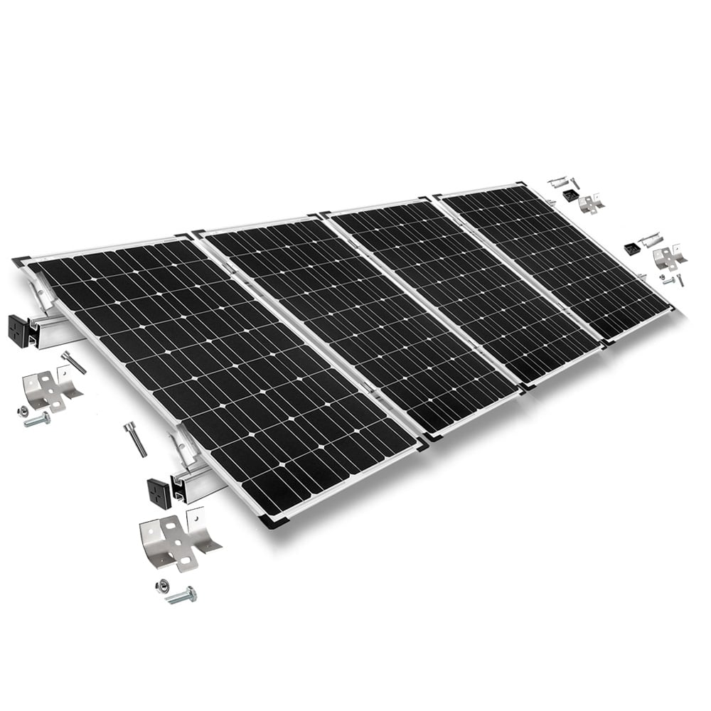 Befestigungskit mit Trapezklemmen für Blechdach 4 Solarpanel Rahmenhöhe 40mm