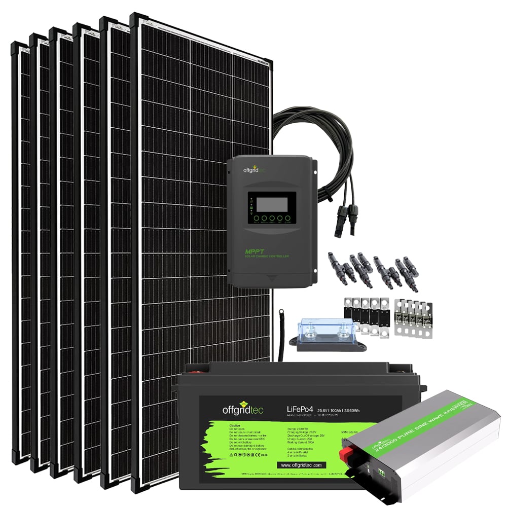 Offgridtec® Autark Pro XXL 24V 1200W Système Solaire - 3000W Puissance AC 200Ah Batterie LiFePO4