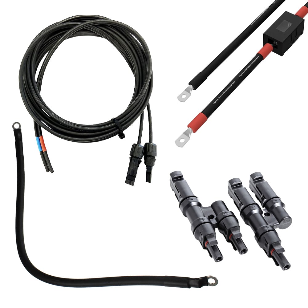 Set-Ansicht: Batteriekabel, Abzweigbuchse, Verbindungskabel