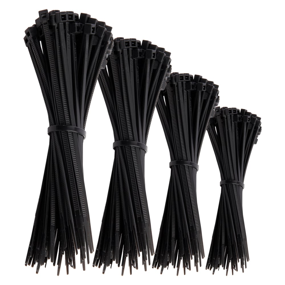 Offgridtec cable ties 400 pcs. black nylon UV-resistant Various lengths 100mm 150mm 200mm 300mm