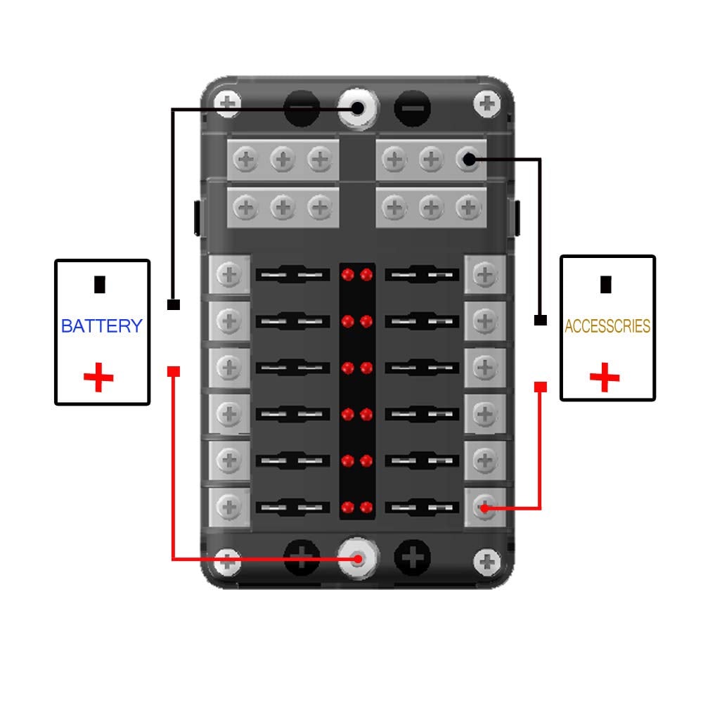 Sotel  TRU COMPONENTS TC-9070604 TC-9070604 KFZ-Sicherungshalter avec  Statusanzeige pour (Sicherunge