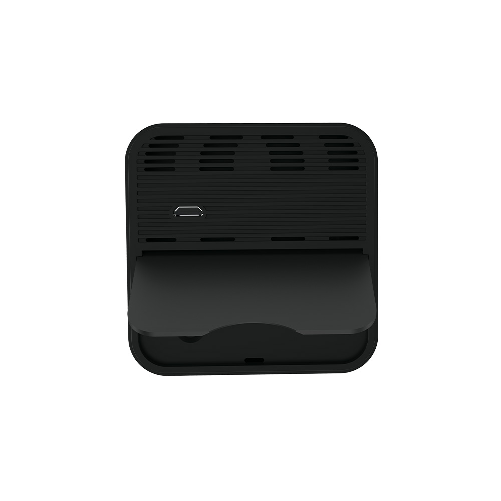 Rückansicht mit Ständer und Resetbutton