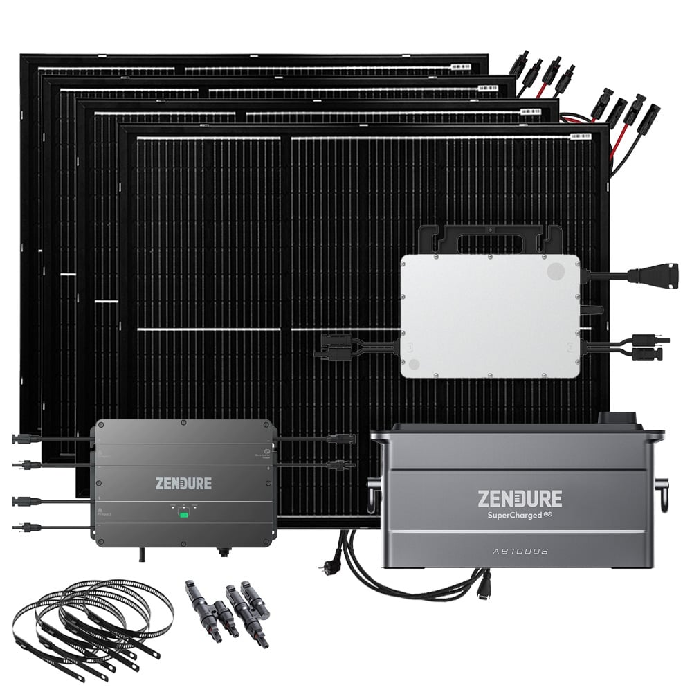 800W Balkonkraftwerk mit ultraleichten Solarmodulen 960Wh SolarFlow Akku HMS-800W-2T