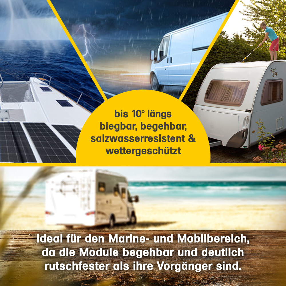 Offgridtec® ETFE-AL 160W V2 semi-flexible 18V solar panel